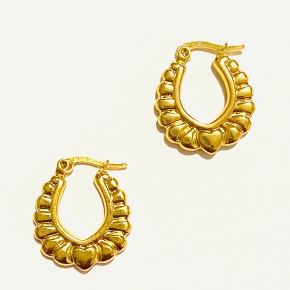 Jewelry - Elegant Gold-Plated Stainless Steel Hoop Earrings #27